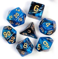 Set de 7 dados Color Mixed - Azul y Negro (AC-BL43)